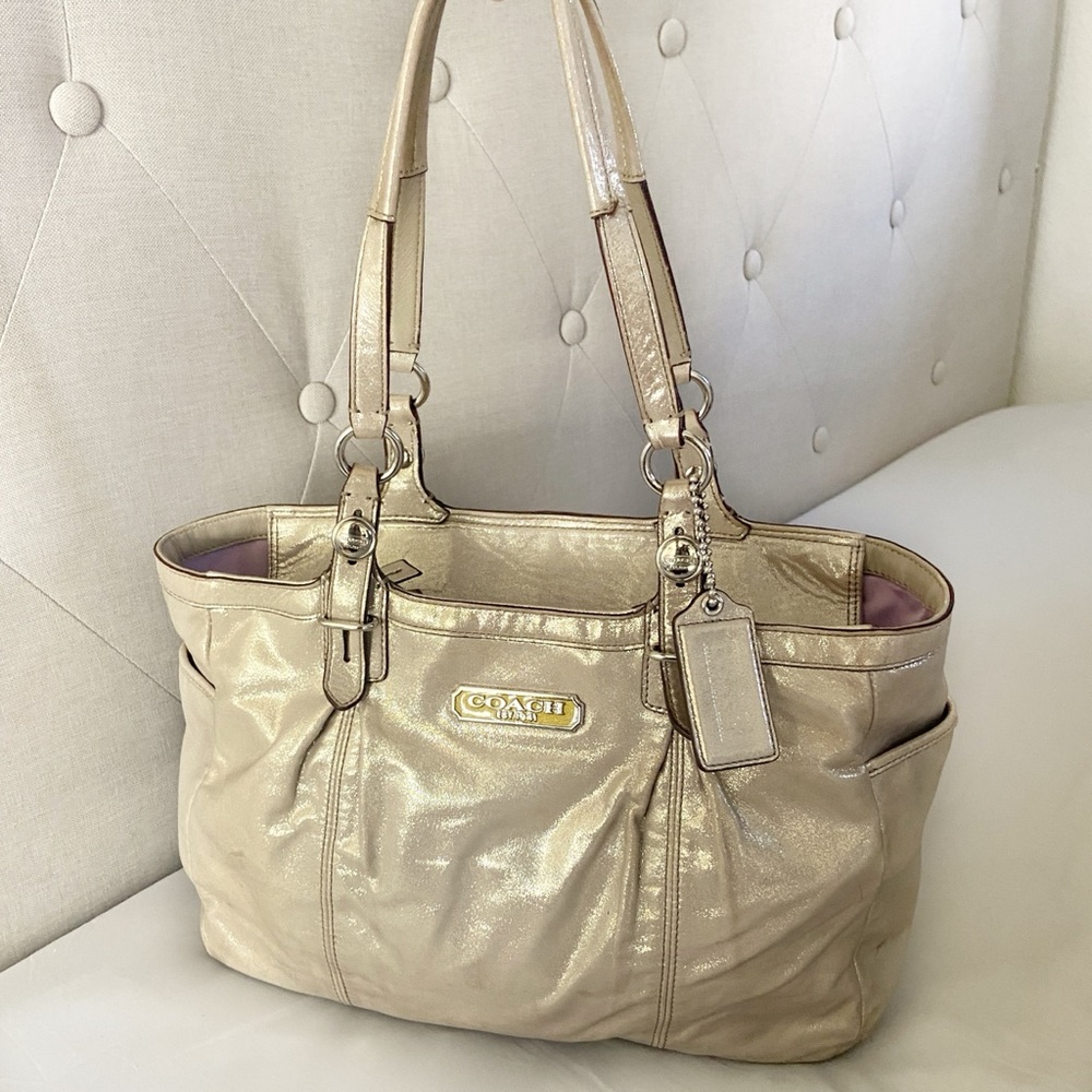 Coach Leather Metallic Tote